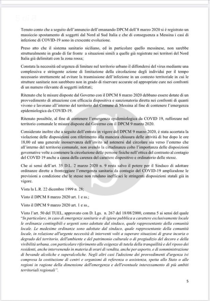 Ordinanza coronavirus DeLuca 5 Sicilians
