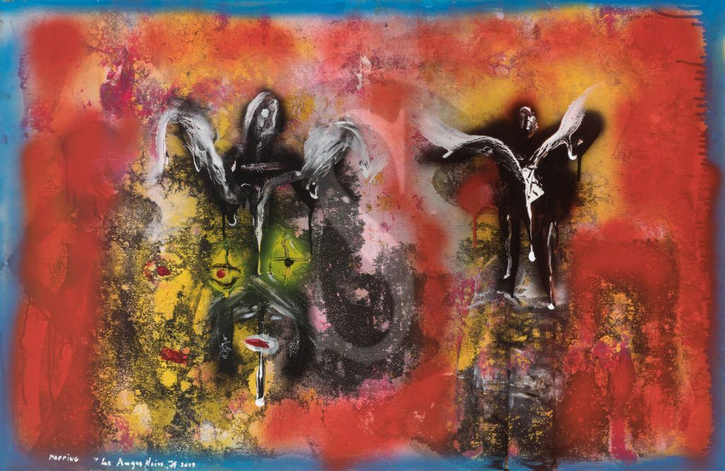 JULIEN FRIEDLER Les Anges noirs 2019 acrilico su tela 75 x 115 cm
